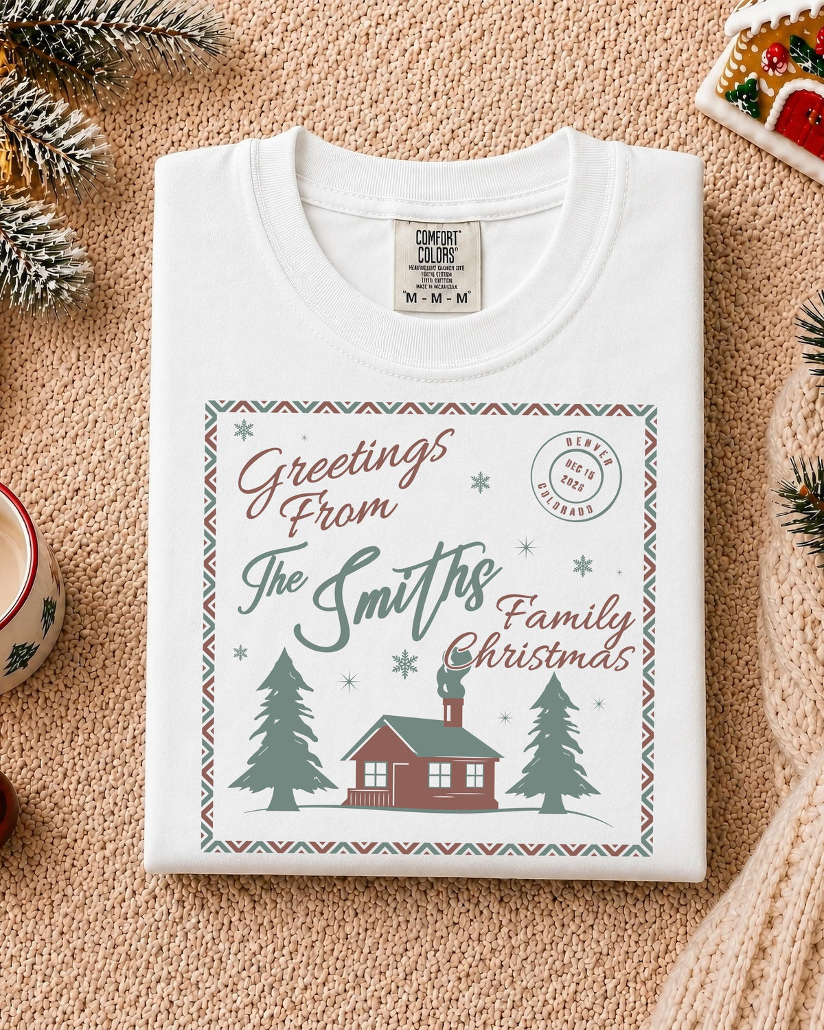 Personalized Christmas Comfort Colors® Shirt, Family Matching Xmas Tees, Christmas Crew Gift Shirt