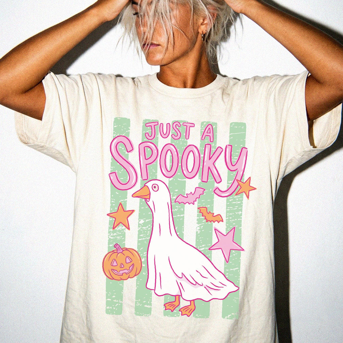 Just A Spooky Goose Comfort Colors® Shirt, Halloween Goose T-Shirt, Spooky Season Tee, Fall Goose Shirt