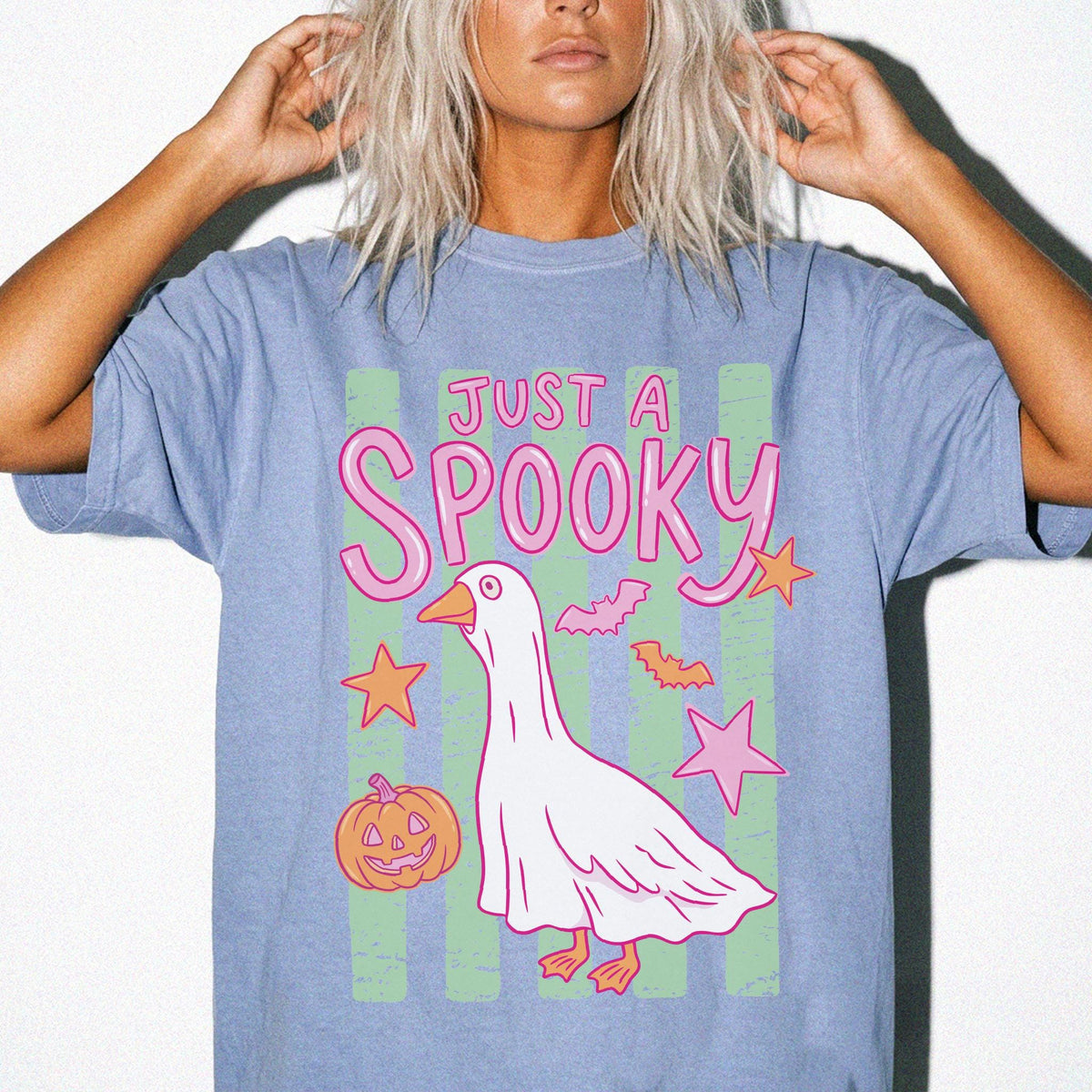 Just A Spooky Goose Comfort Colors® Shirt, Halloween Goose T-Shirt, Spooky Season Tee, Fall Goose Shirt