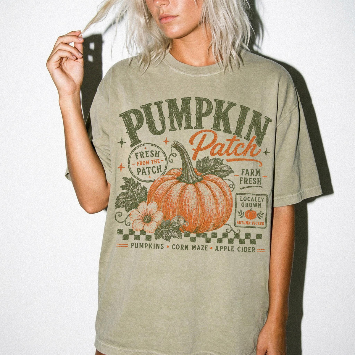 Pumpkin Patch Comfort Colors® Shirt, Farm Fresh Pumpkin T-Shirt, Fall Harvest Tee, Autumn Farm Shirt