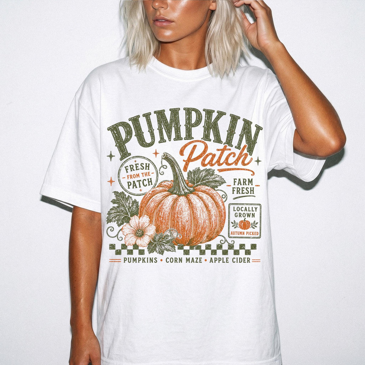Pumpkin Patch Comfort Colors® Shirt, Farm Fresh Pumpkin T-Shirt, Fall Harvest Tee, Autumn Farm Shirt