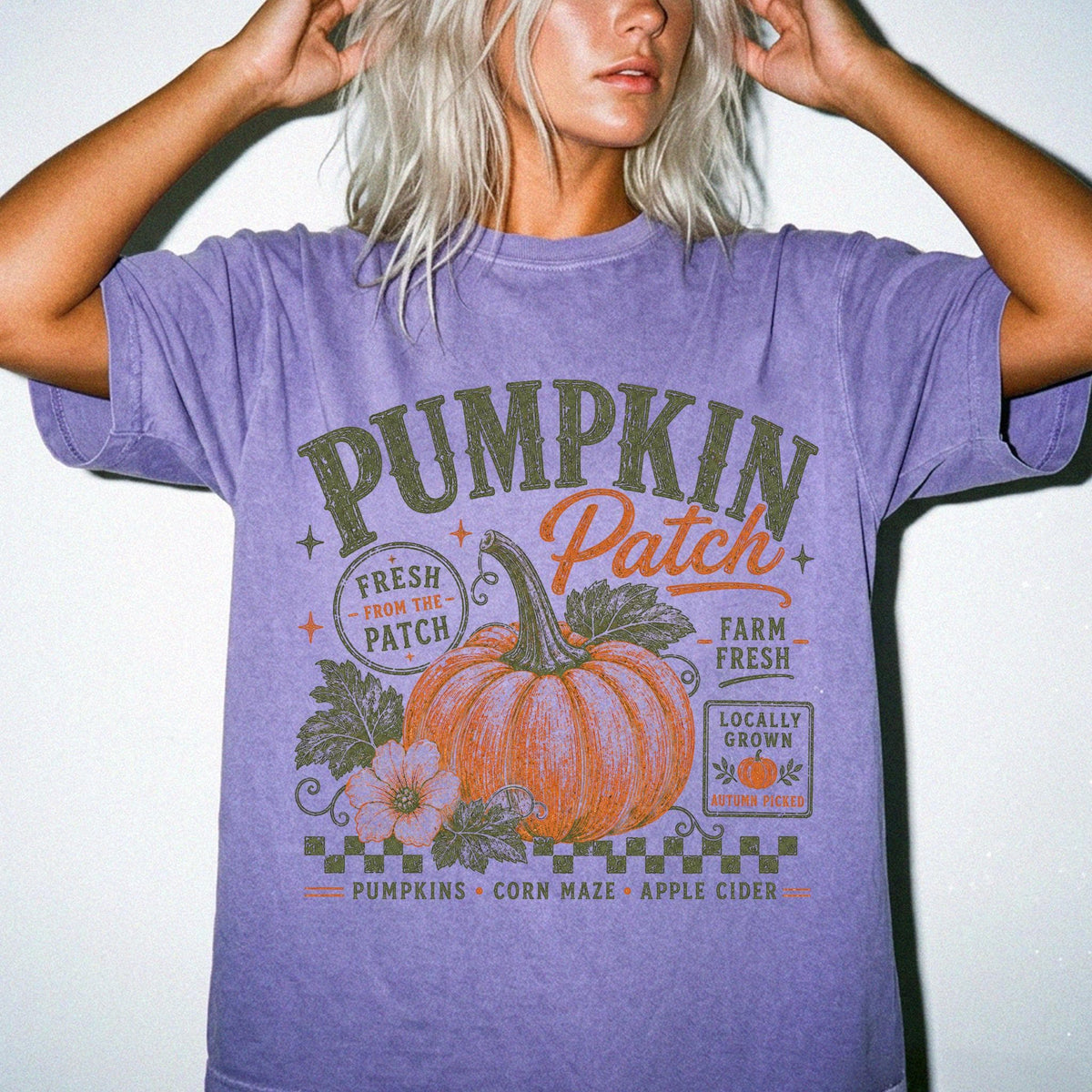 Pumpkin Patch Comfort Colors® Shirt, Farm Fresh Pumpkin T-Shirt, Fall Harvest Tee, Autumn Farm Shirt