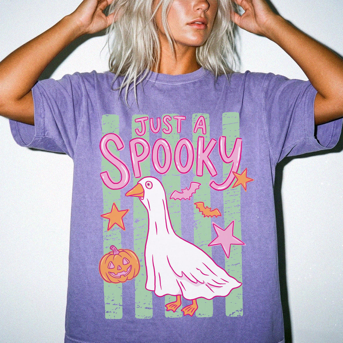 Just A Spooky Goose Comfort Colors® Shirt, Halloween Goose T-Shirt, Spooky Season Tee, Fall Goose Shirt