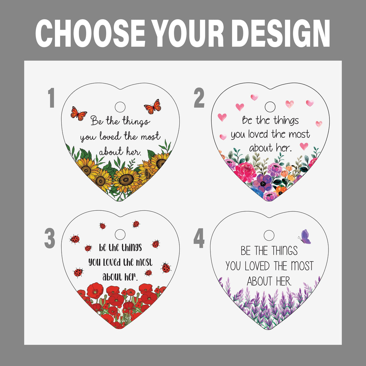 Be The Things You Loved The Most About Her Ornament, Floral Memorial Remembrance Keepsake