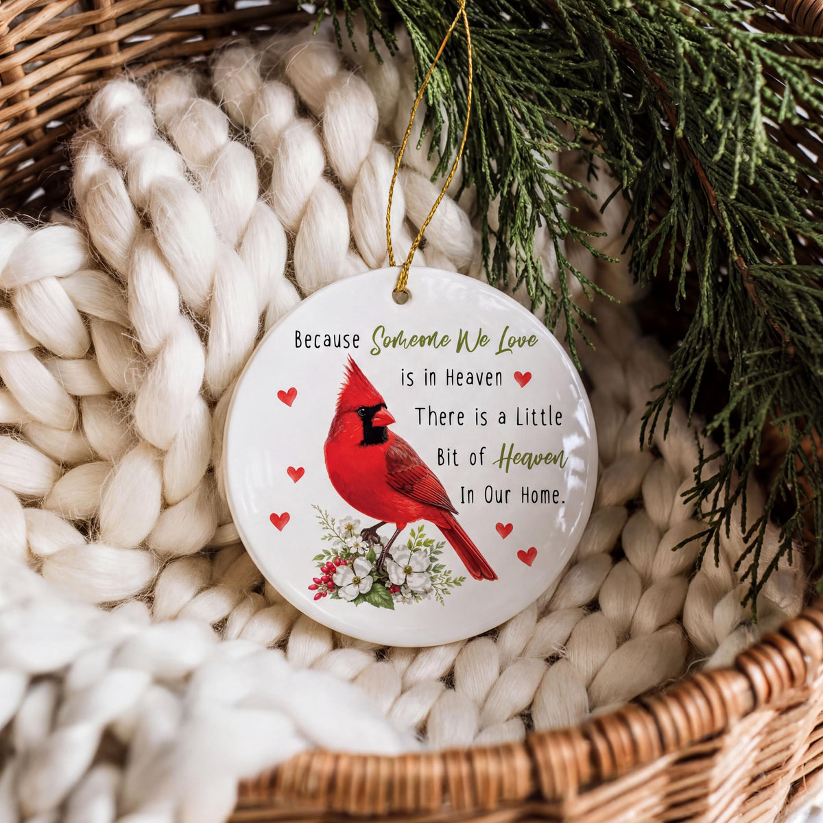 Cardinal Memorial Ornament, Because Someone We Love is in Heaven Keepsake