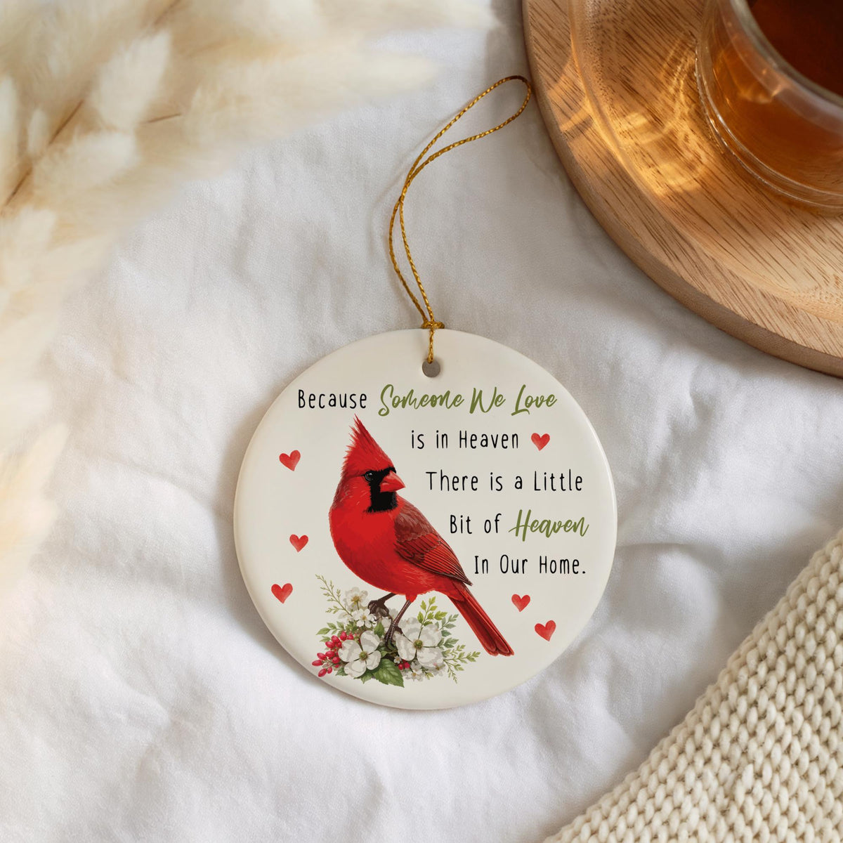 Cardinal Memorial Ornament, Because Someone We Love is in Heaven Keepsake
