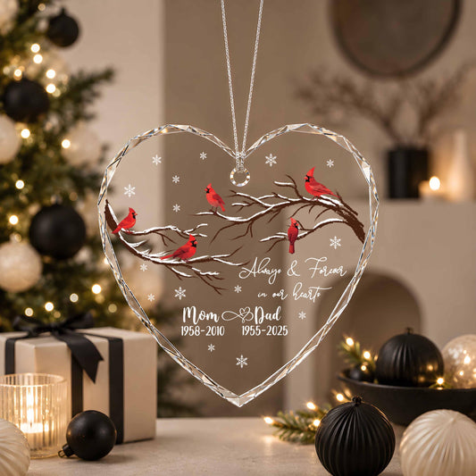 Custom Loss of Parents Memorial Ornament, Always & Forever Remembrance Keepsake