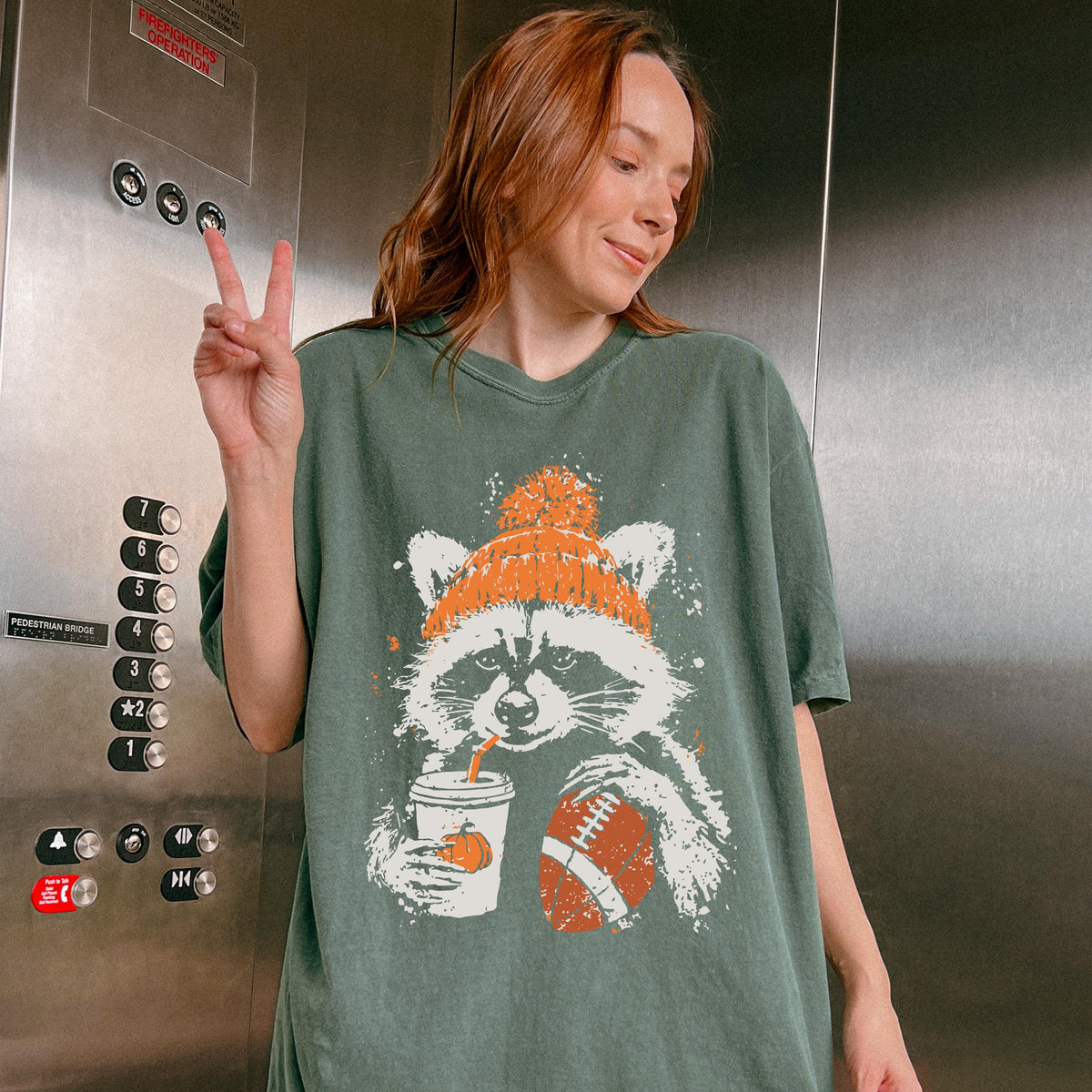 Fall Football Comfort Colors® Shirt, Autumn Raccoon Tee, Football Lover Fall Season Gift