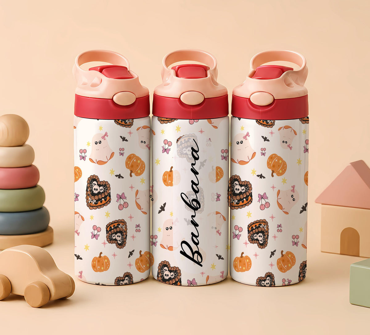 Personalized Kids Halloween Tumbler, Spooky Season Stainless Steel Cup