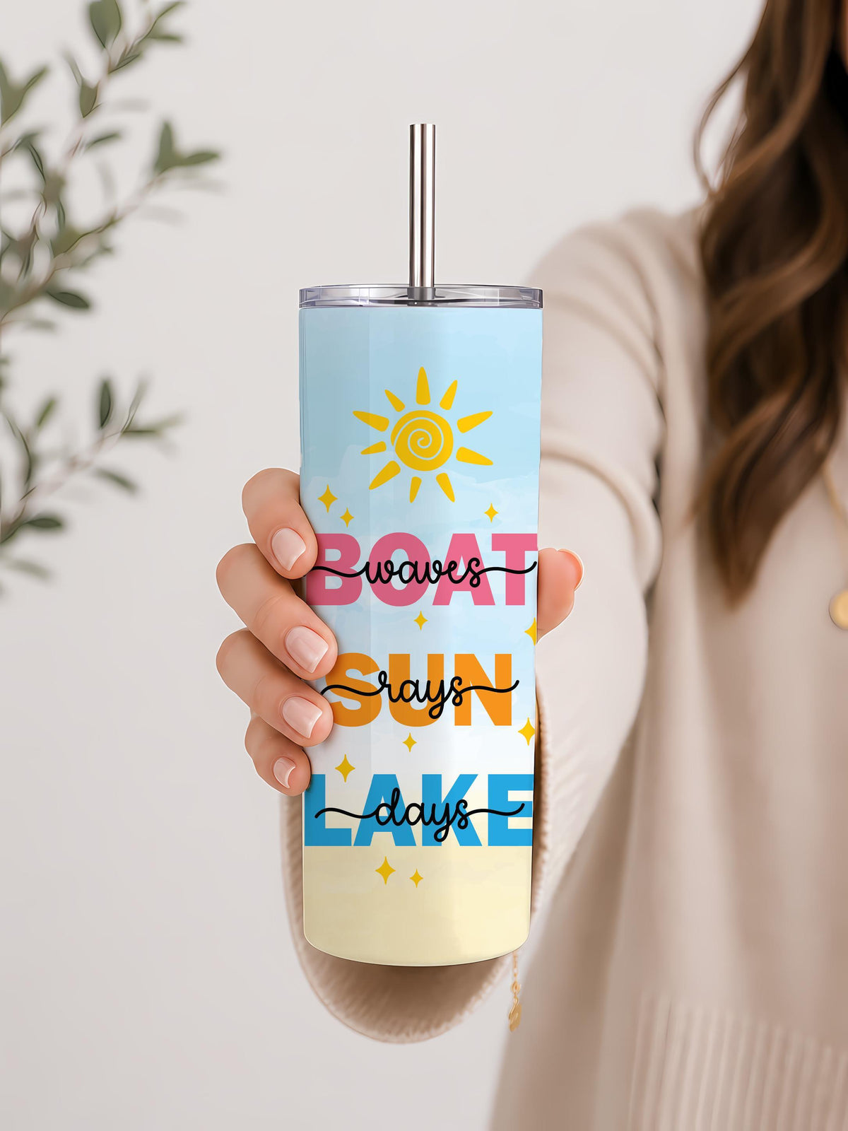 Custom Name Tumbler, Boat Life Beach Lover Insulated Cup, Lake Days Stay Salty