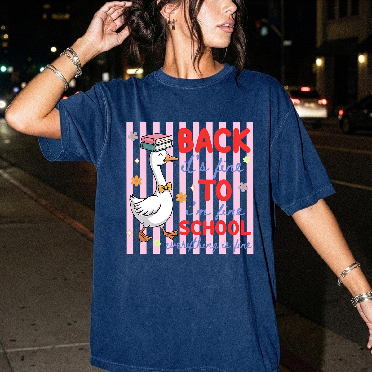 Comfort Colors® Striped Back to School T-Shirt, Funny School Tees, Teacher Appreciation Gift