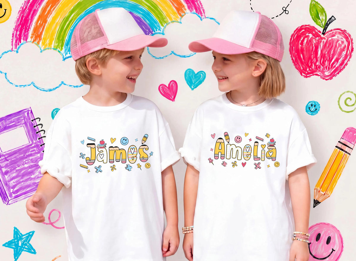 Personalized School Shirt, First Day of School Name Tee, Back to School Kids Gift