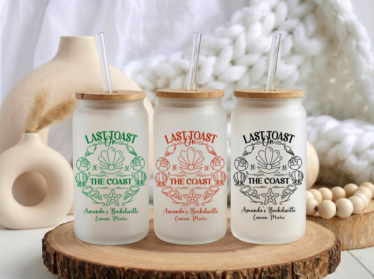 Custom Last Toast on the Coast Bachelorette Can Glass Tumbler