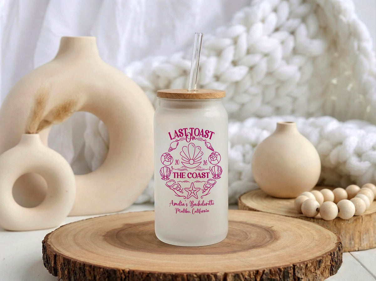 Custom Last Toast on the Coast Bachelorette Can Glass Tumbler