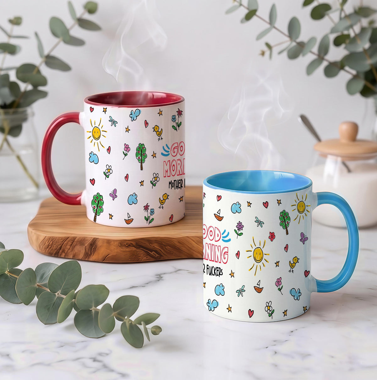 Funny Good Morning Mother Fuckers Coffee Mug, Sarcastic Ceramic Tea Cup