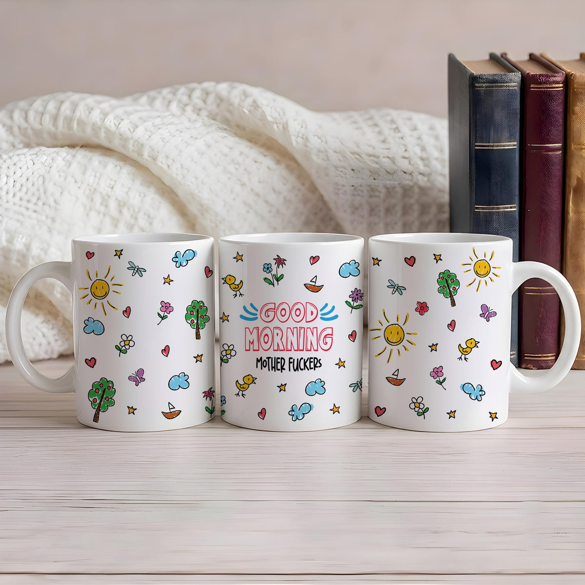 Funny Good Morning Mother Fuckers Coffee Mug, Sarcastic Ceramic Tea Cup