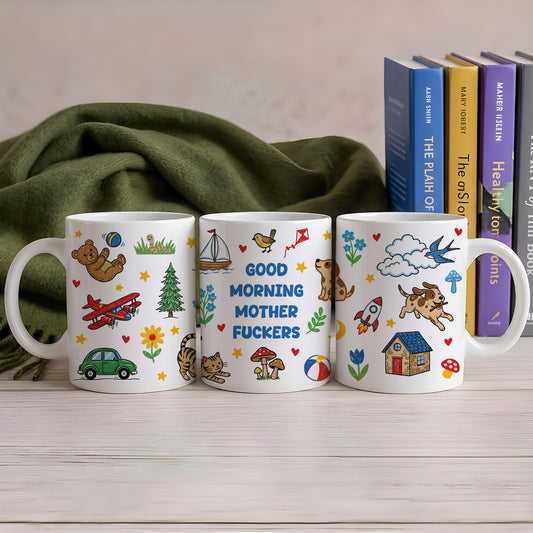 Profane Good Morning Motherfuckers Ceramic Cup, Sarcastic Morning Coffee Mug for Moms