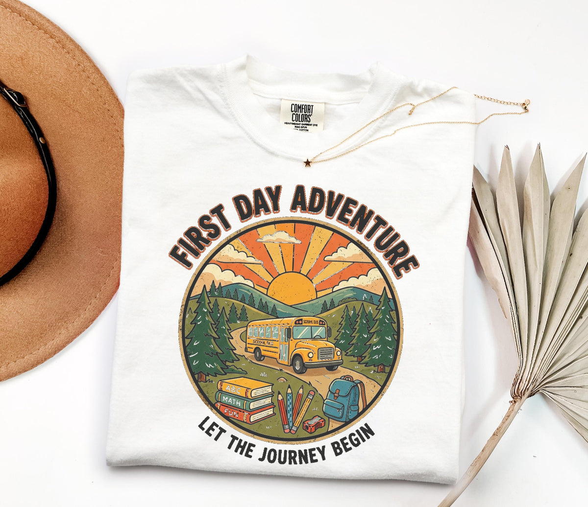 School Bus Comfort Colors® T-Shirt, First Day of School Tees, Back to School Gift