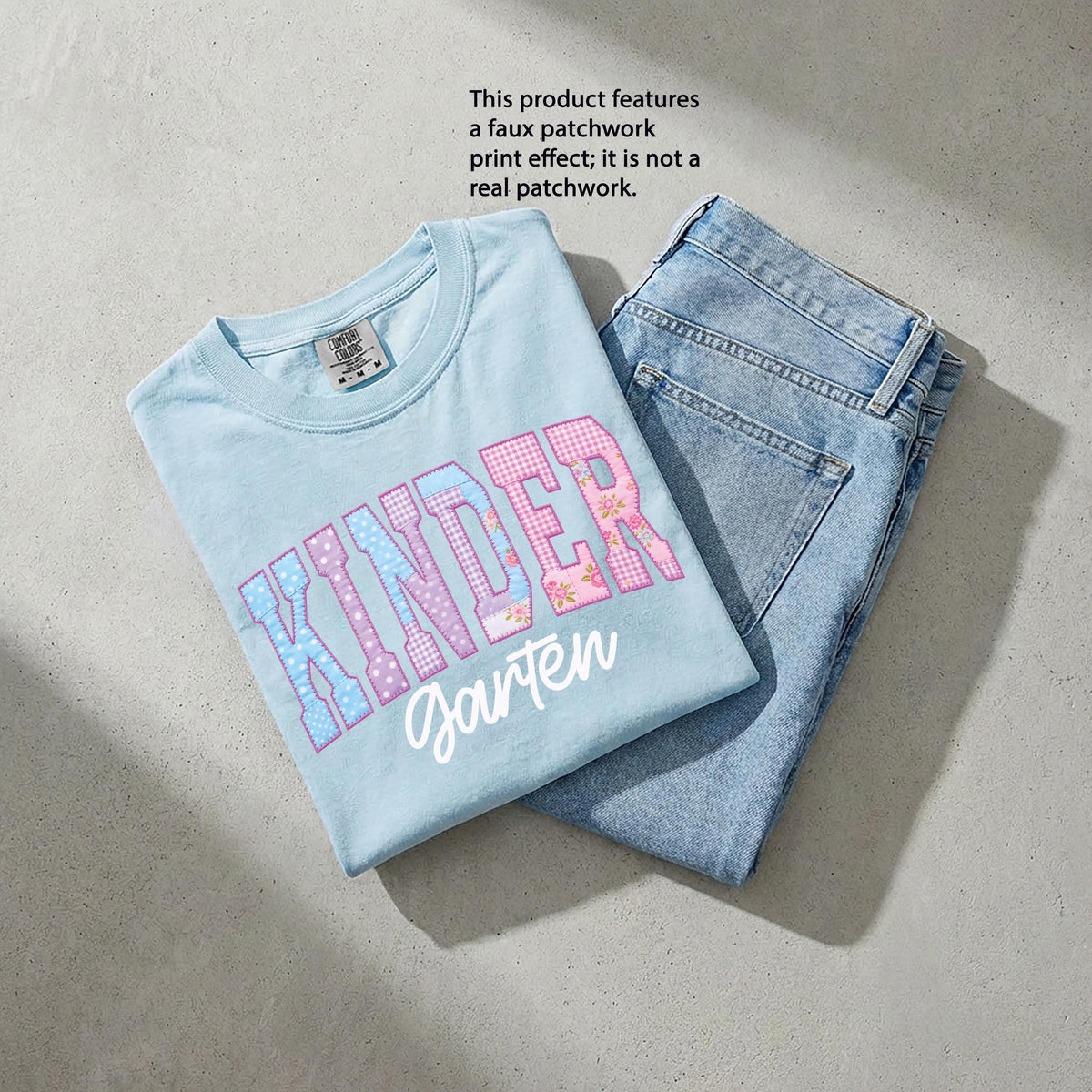 Faux Patchwork Grade Level Comfort Colors® Shirt, Back To School Tee, Teacher Appreciation Gift