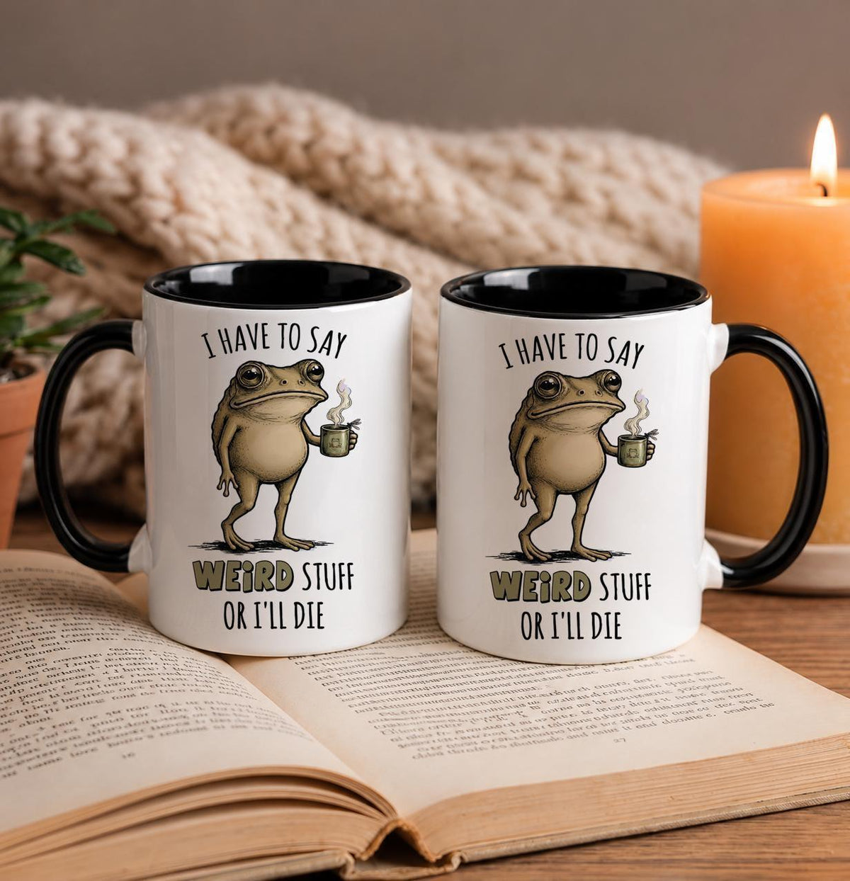 I Have To Say Weird Stuff Or I'll Die Coffee Mug, Relatable Neurodivergent Quote Ceramic Cup