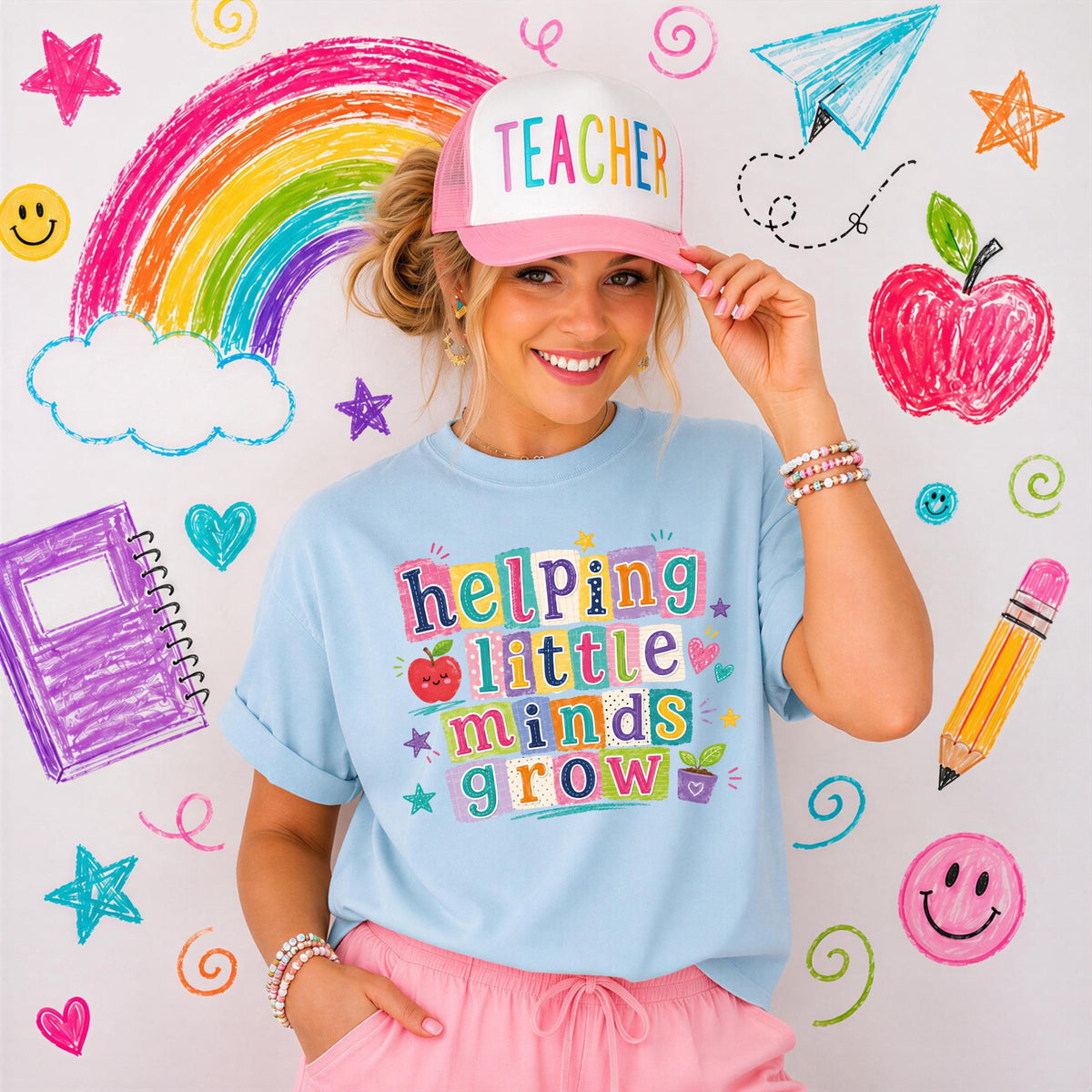 Teacher Saying Comfort Colors® Shirt, Helping Little Minds Grow Shirt, Positive Teacher Tee