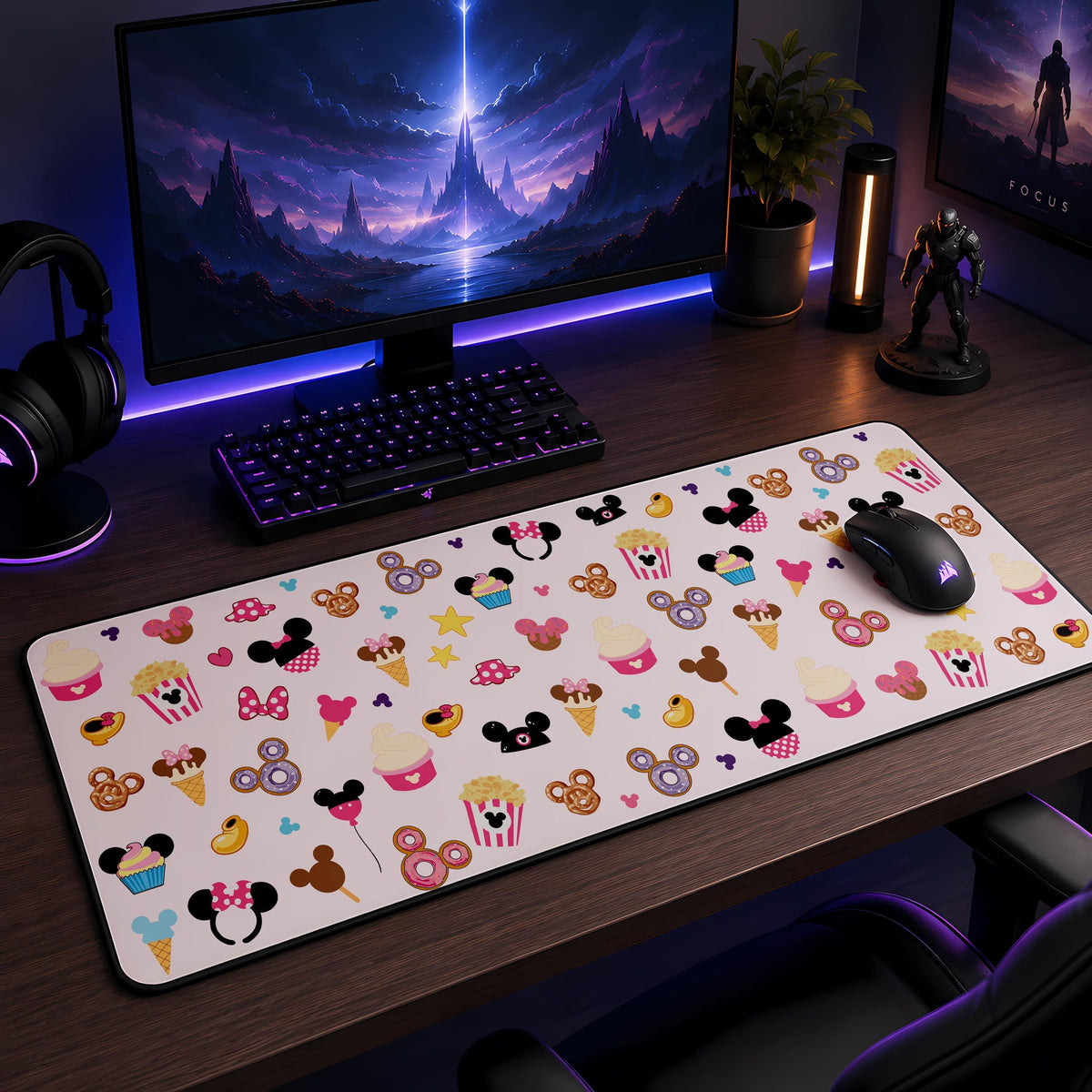 Personalized Magical Theme Park Desk Mat, Cartoon Mousepad, Computer Setup Accessories