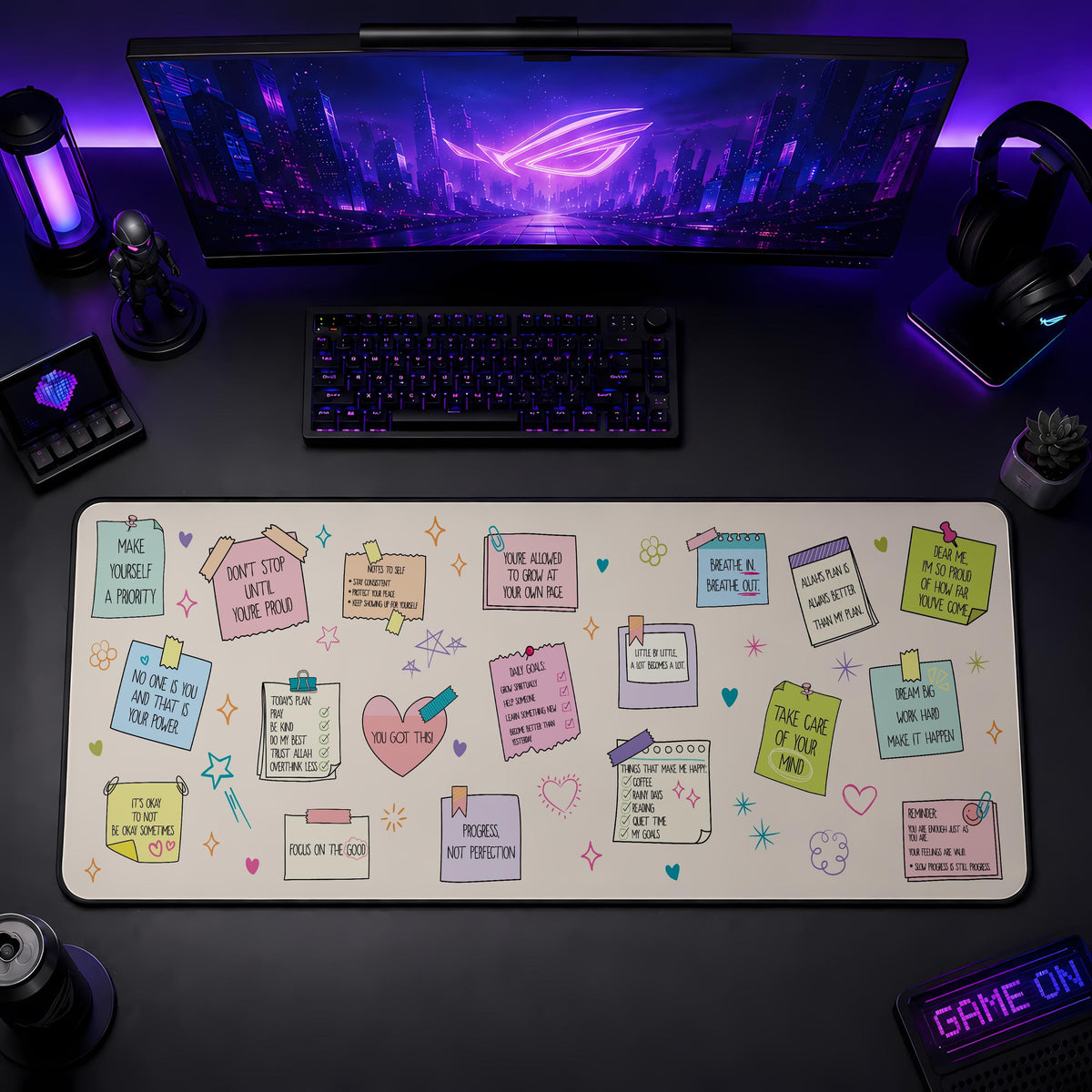 Motivational Desk Mat, Positive Affirmations, Inspirational Workspace Accessory