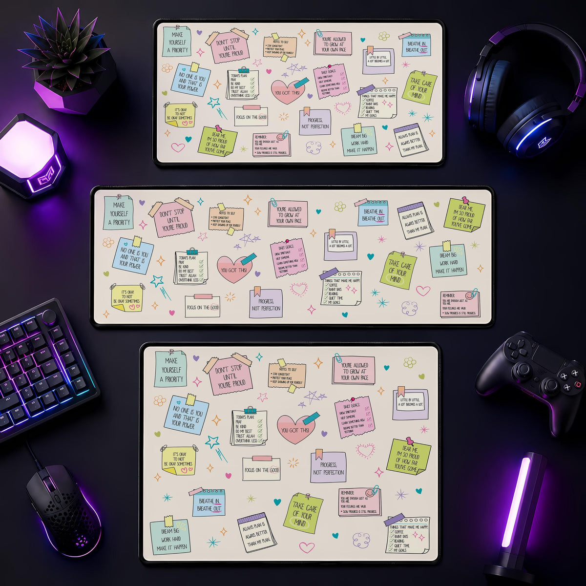 Motivational Desk Mat, Positive Affirmations, Inspirational Workspace Accessory