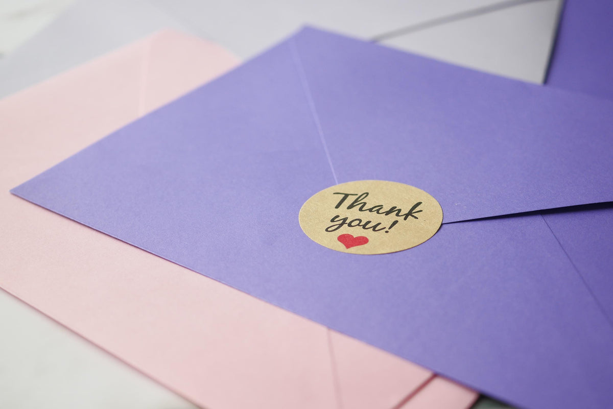 Custom Thank You Stickers, Logo Design Labels, Square Circle Roll (Digital Download)