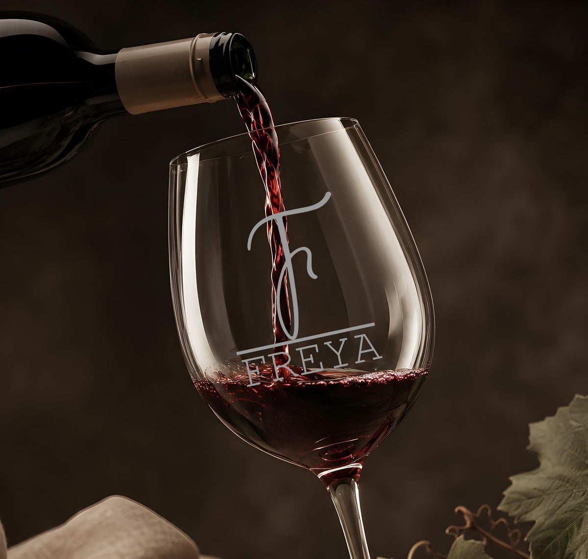 Personalized Engraved Wine Glasses, Custom Monogram Champagne Flutes for Weddings