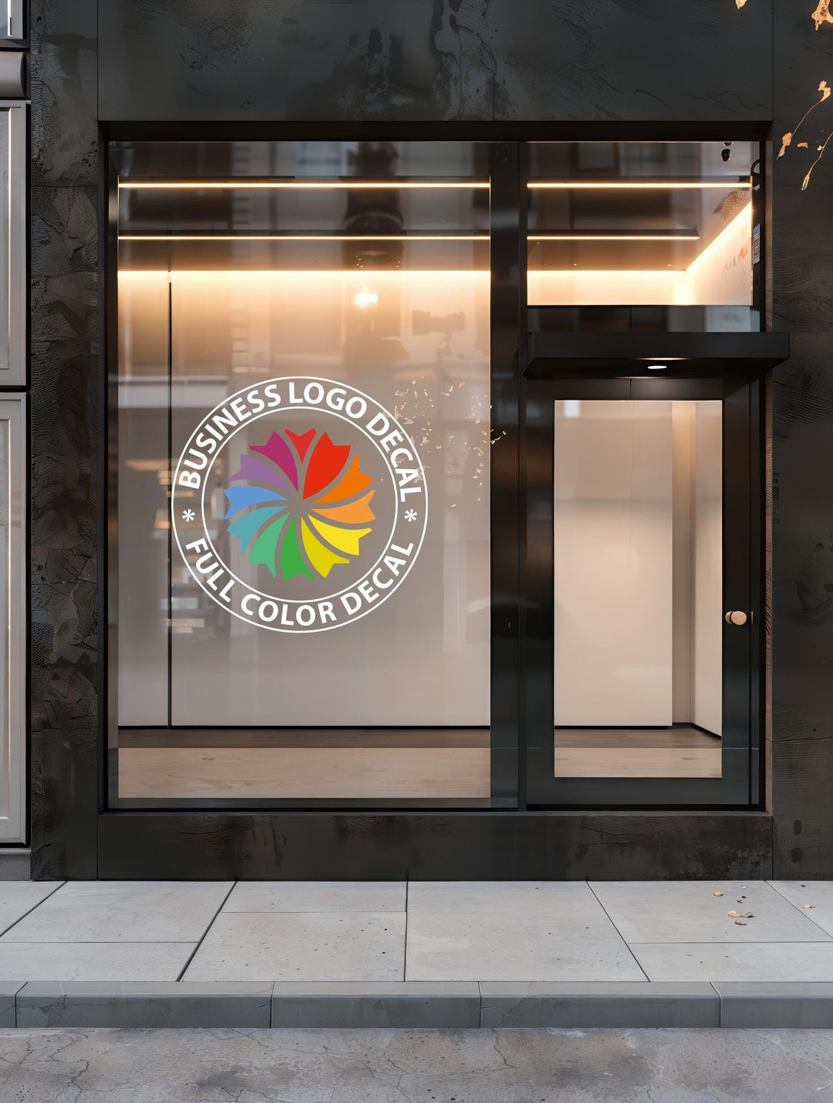 Custom Full Color Business Logo Window Decal, Storefront Sign Sticker