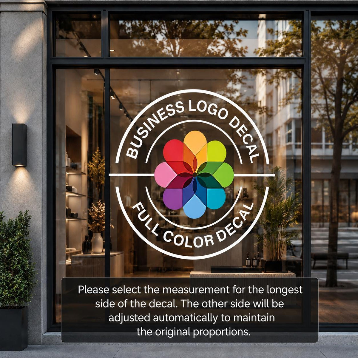 Custom Full Color Business Logo Window Decal, Storefront Sign Sticker