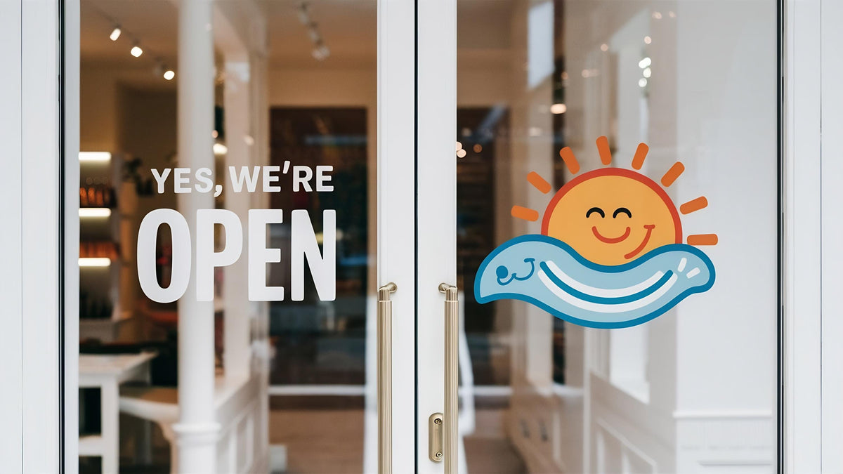 Custom Full Color Business Logo Window Decal, Storefront Sign Sticker