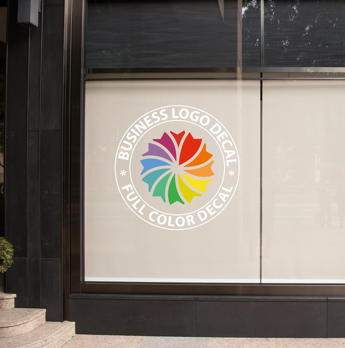 Custom Full Color Business Logo Window Decal, Storefront Sign Sticker
