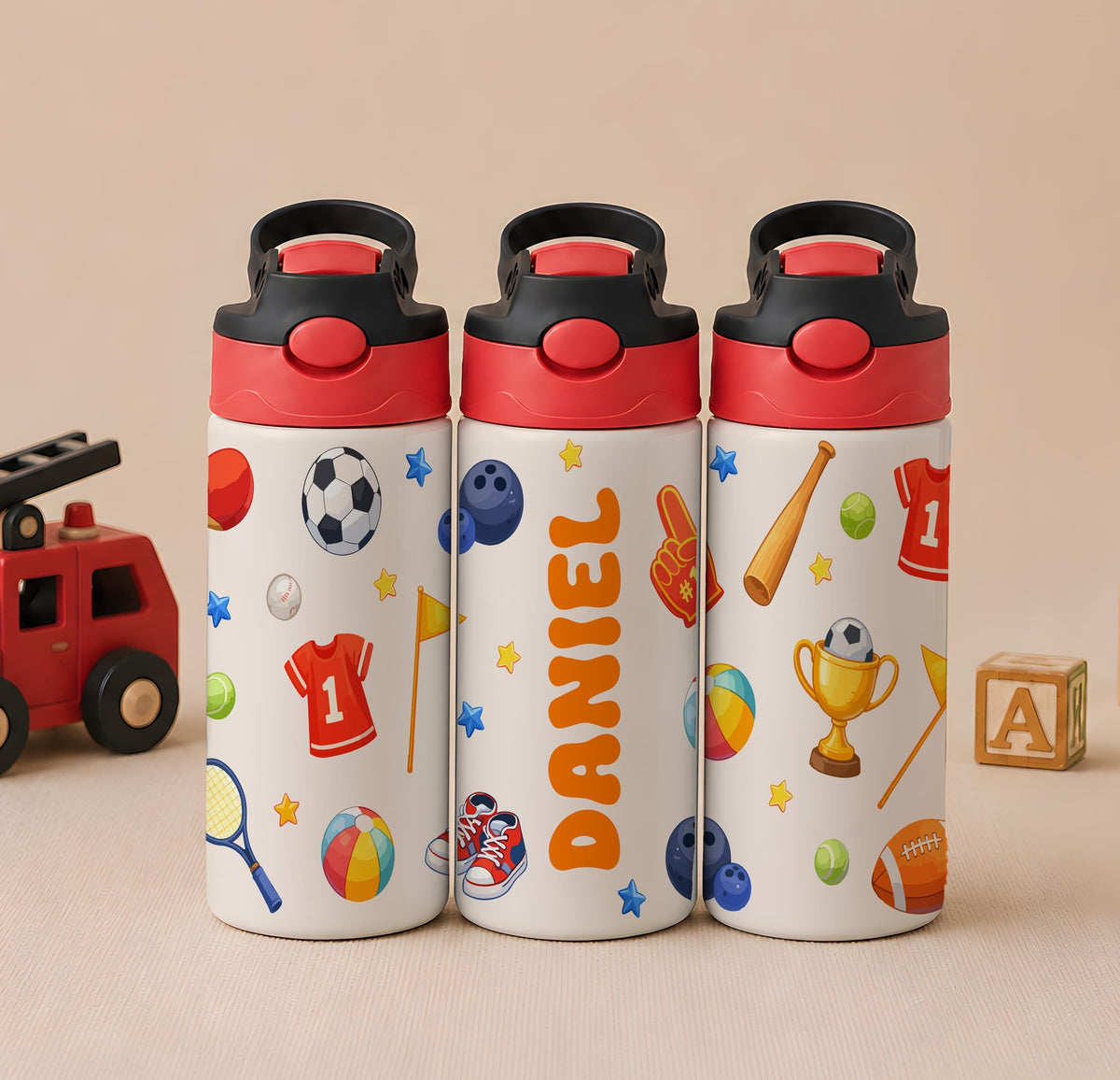 Custom Name Cute Kids Flip Straw Tumbler