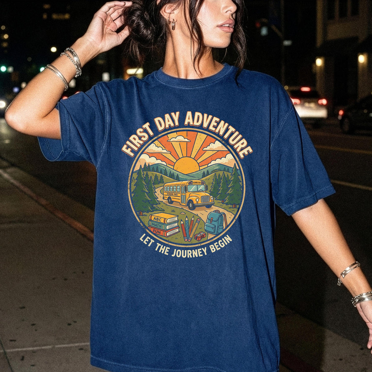 School Bus Comfort Colors® Shirt, Back to School Tee, First Day of School Gift, New Teacher T-shirts