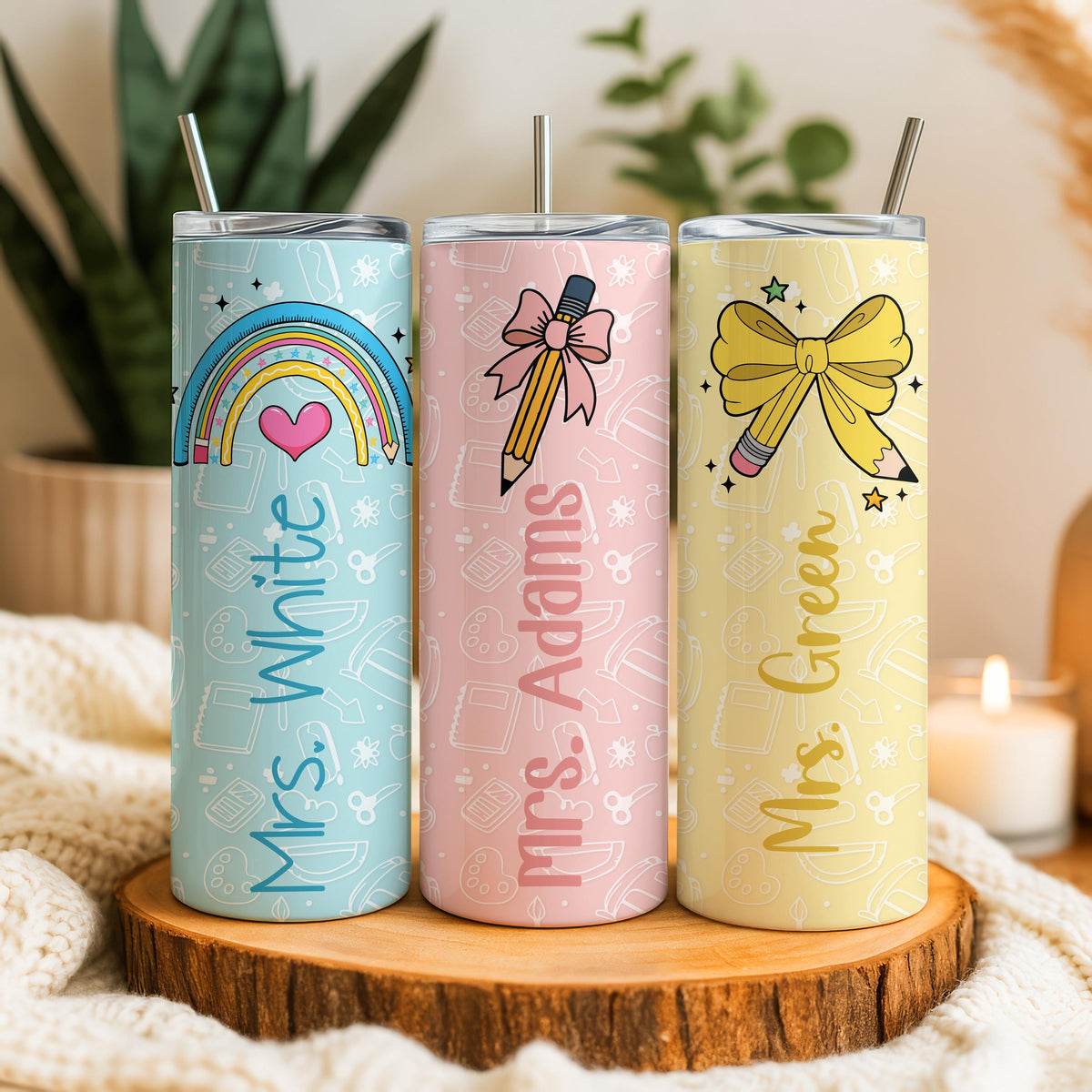 Personalized Teacher Tumbler, Cute Appreciation Gift, Custom Teachers Cup