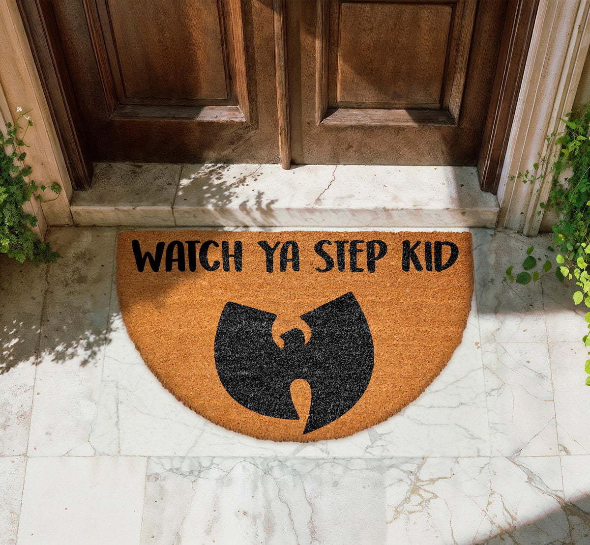 Watch Ya Step Kid Welcome Doormat, 90s Hip Hop Home Entrance Decor, Rap Lover Floor Mat