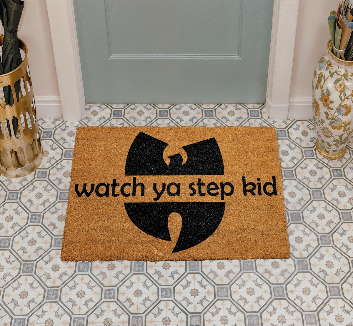 Watch Ya Step Kid Doormat, 90s Hip Hop Rap Decor, Music Lover Entrance Mat