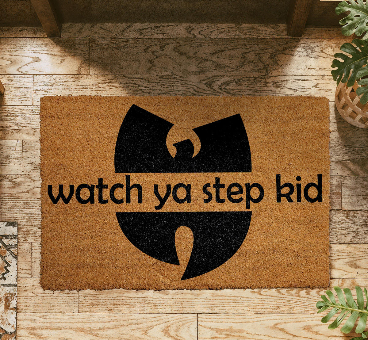 Watch Ya Step Kid Doormat, 90s Hip Hop Rap Decor, Music Lover Entrance Mat