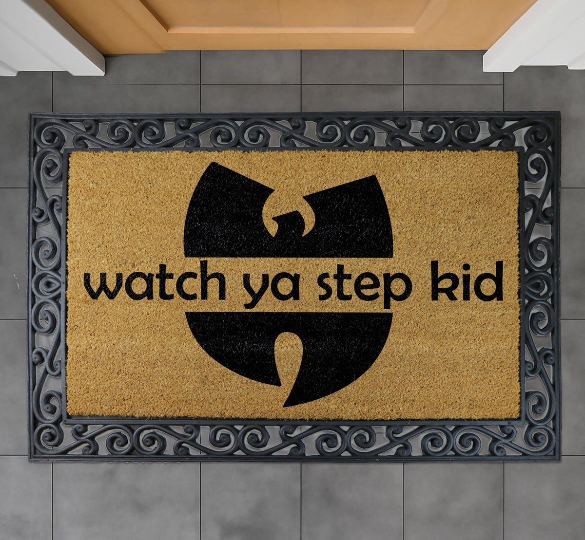 Watch Ya Step Kid Doormat, 90s Hip Hop Rap Decor, Music Lover Entrance Mat