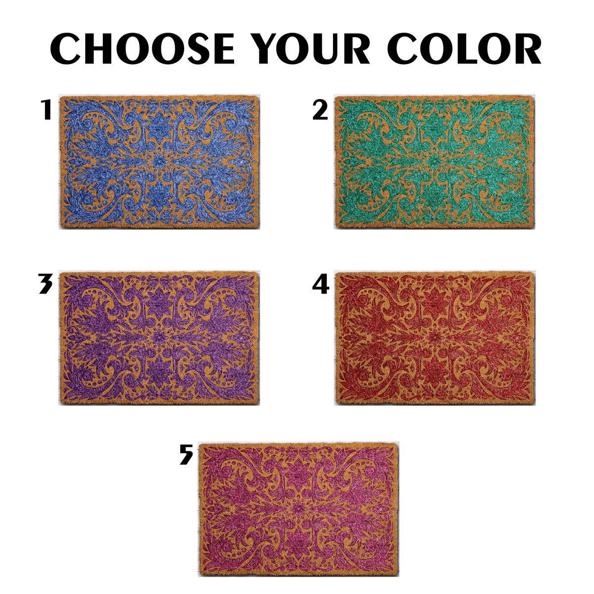 Moroccan Ornate Doormat, Traditional Mediterranean Style Welcome Mat, Retro Boho Entryway Gift