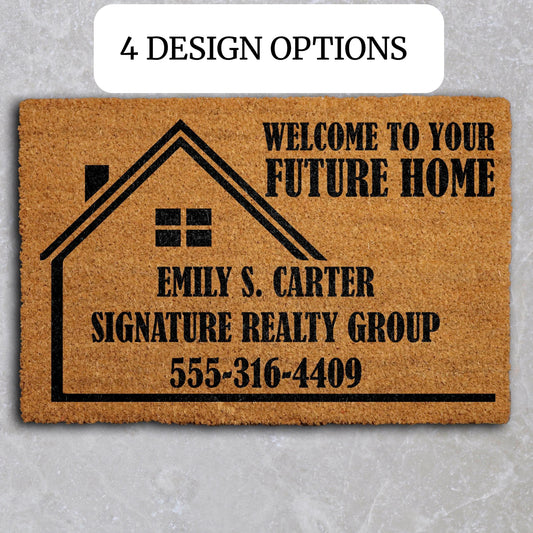 Personalizable Realtor Open House Welcome Mat, Welcome To Your Future Home Doormat