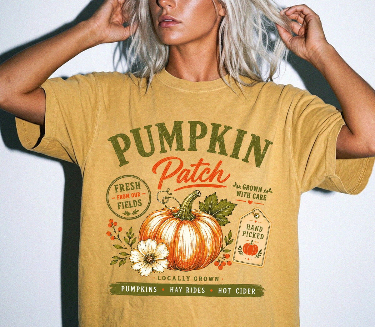 Fall Pumpkin Comfort Colors® Shirt, Floral Autumn Tee, Retro Thanksgiving Gift