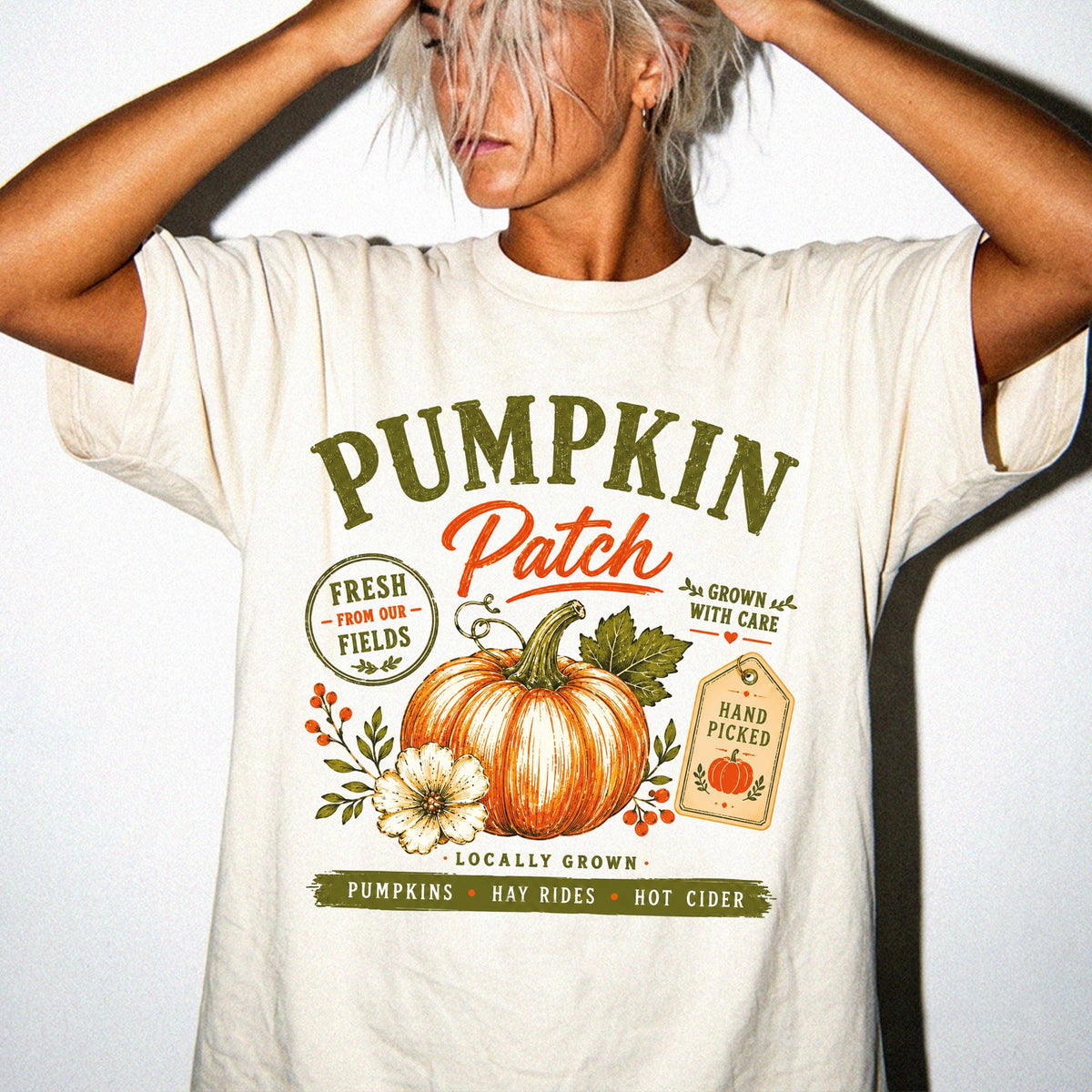 Fall Pumpkin Comfort Colors® Shirt, Floral Autumn Tee, Retro Thanksgiving Gift