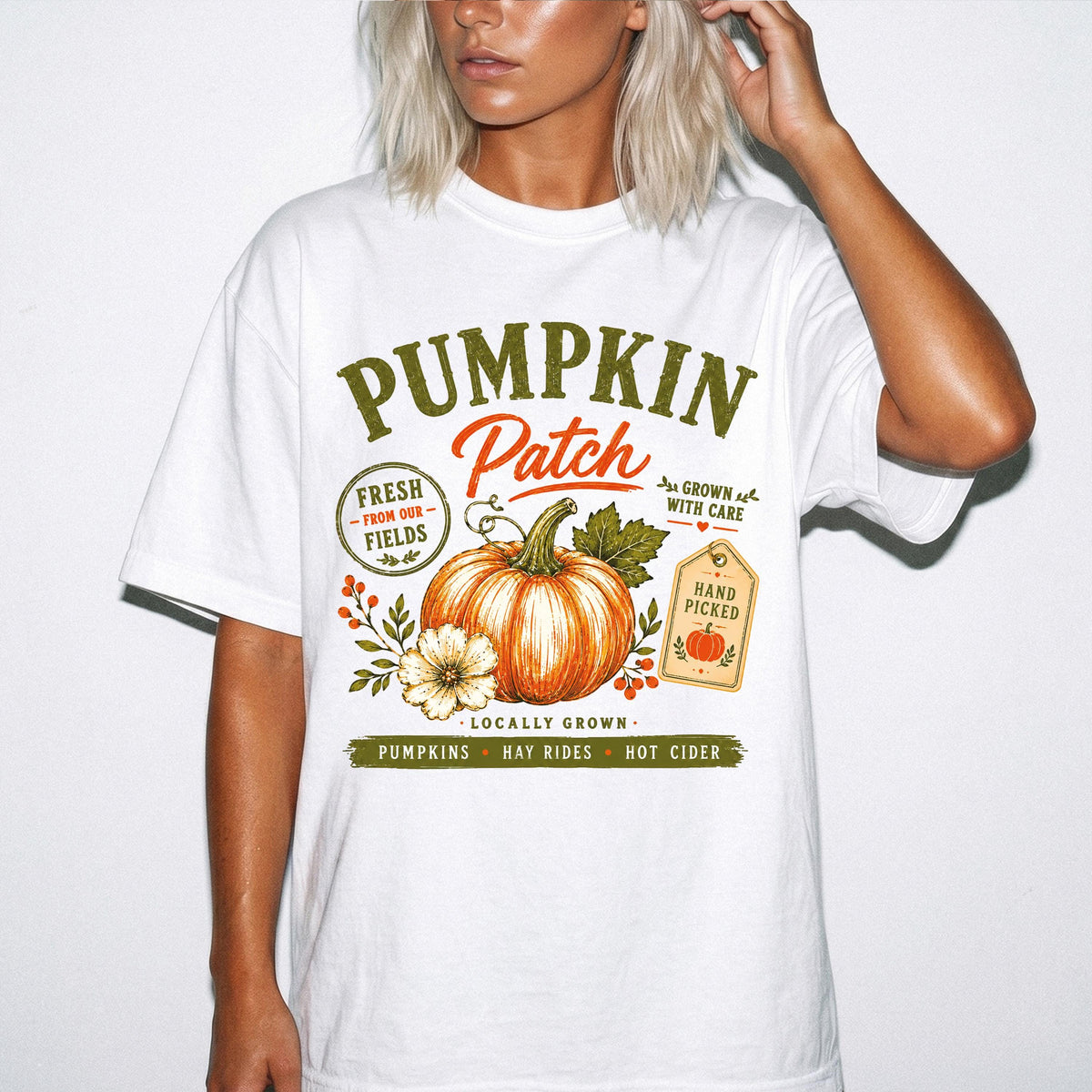 Fall Pumpkin Comfort Colors® Shirt, Floral Autumn Tee, Retro Thanksgiving Gift