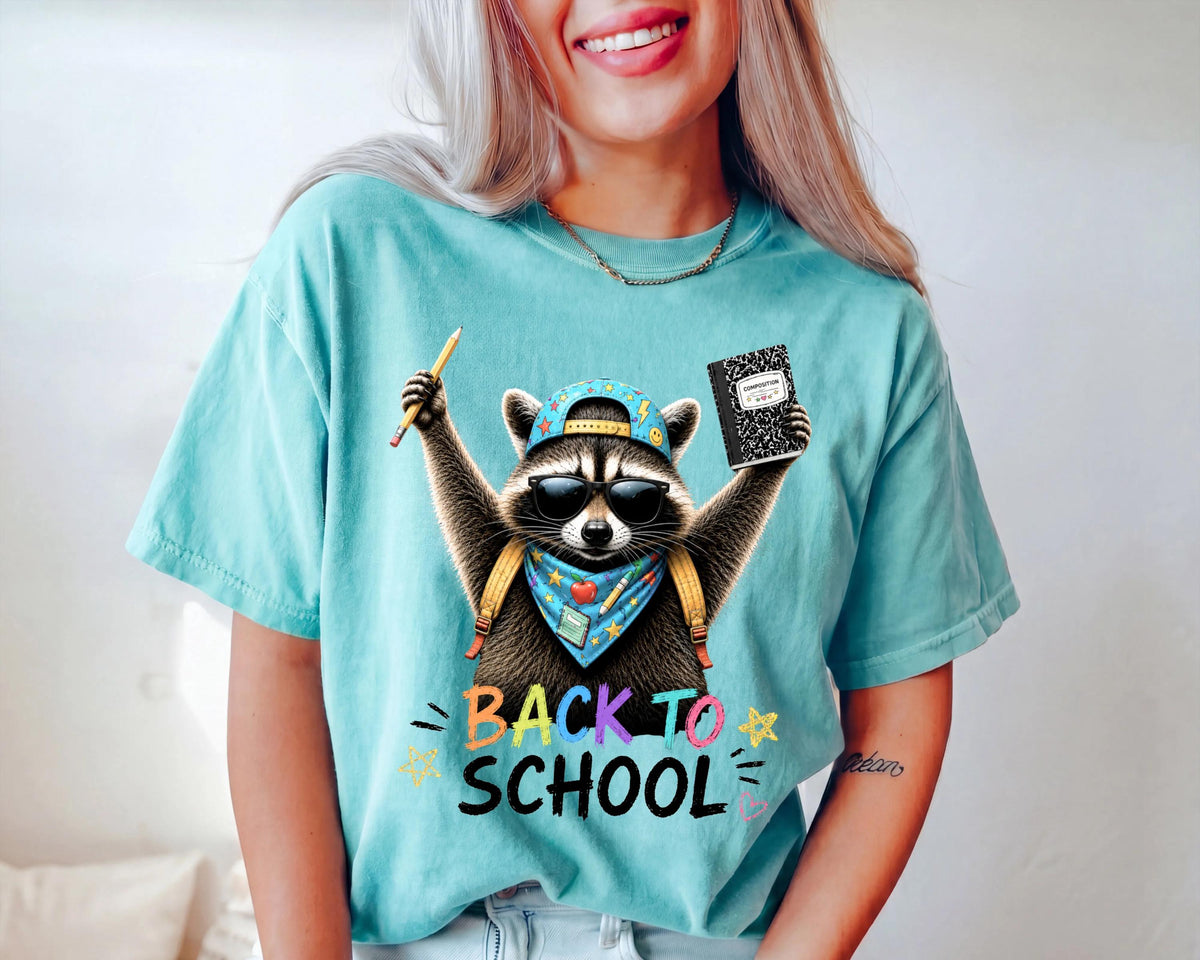 Back to School Raccoon Comfort Colors® T-Shirt, Teacher Appreciation Shirt