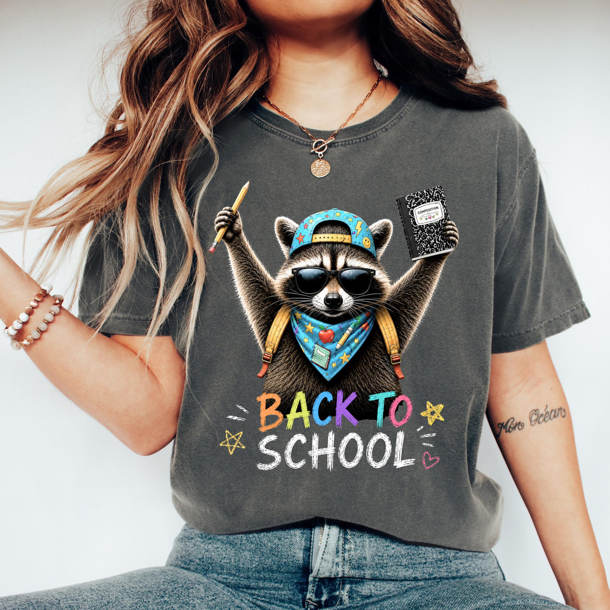 Back to School Raccoon Comfort Colors® T-Shirt, Teacher Appreciation Shirt
