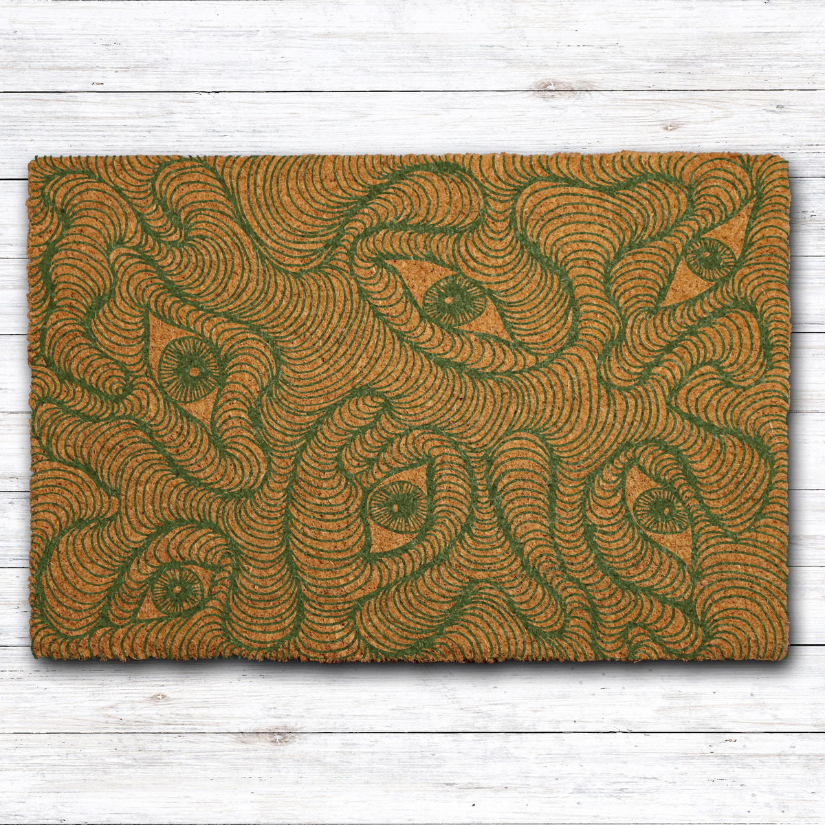 Mystical Eyes Welcome Mat, Abstract Eyes Design Doormat, Witchy Home Entrance Mat