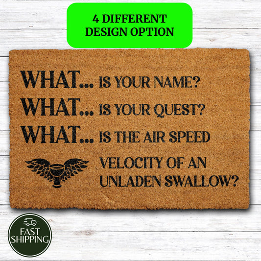 What Is Your Quest Doormat, Funny Medieval Welcome Mat